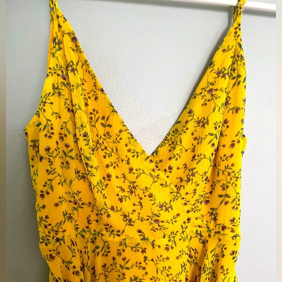 Fashion Nova Yellow Wrap Dress - Picture 4 of 7